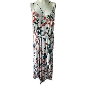 Adelyn Rae Women's Floral Flowy Adjustable Straps Belt Tie Handkerchief Dress M